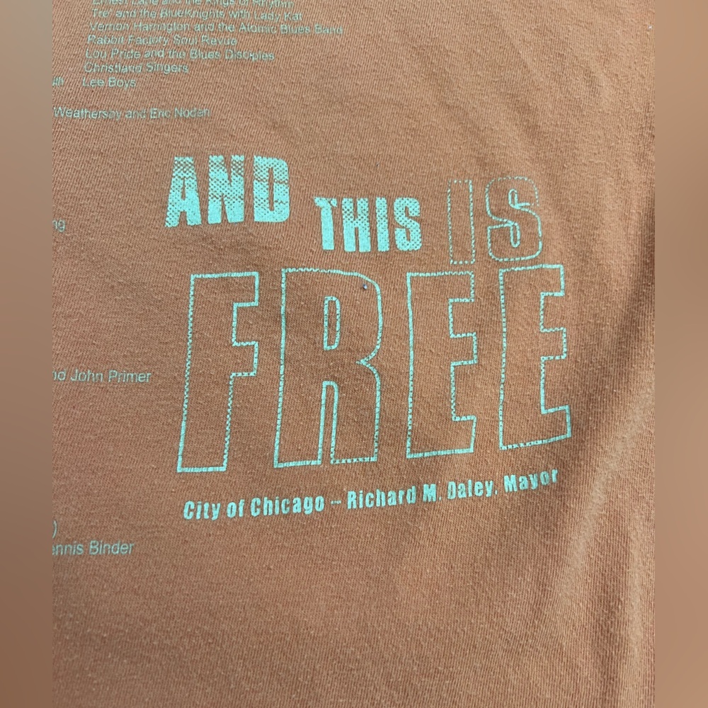 2009 Chicago Blues Festival T-Shirt LARGE Orange Bands Listed 2 Sided 26 Edition - Picture 13 of 16